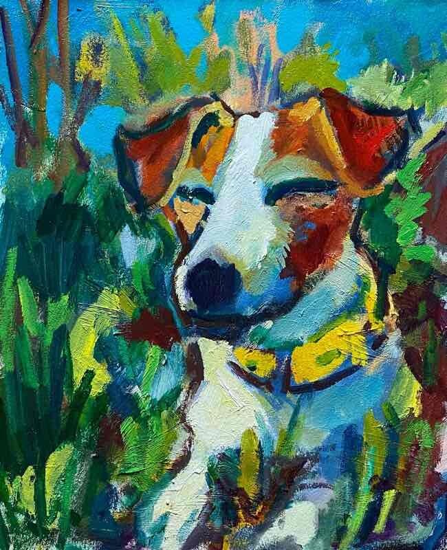 OIL COLOUR | 油彩画 #現代アート #犬 #猫