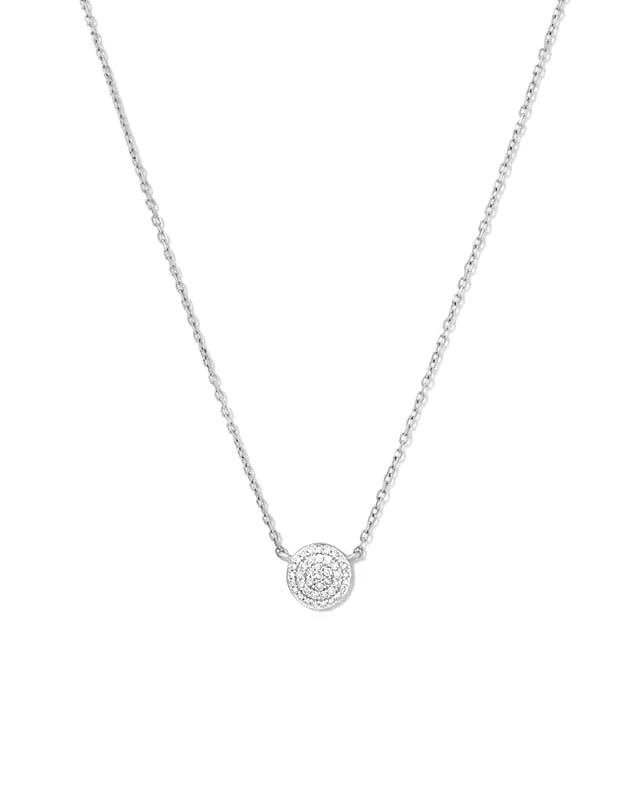 Round pendant necklace Silver TSUKI.