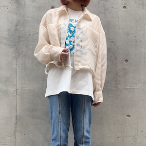 ナンバーミーTOKYO" SHEER ZIPER SHIRTS JACKET"IVORY