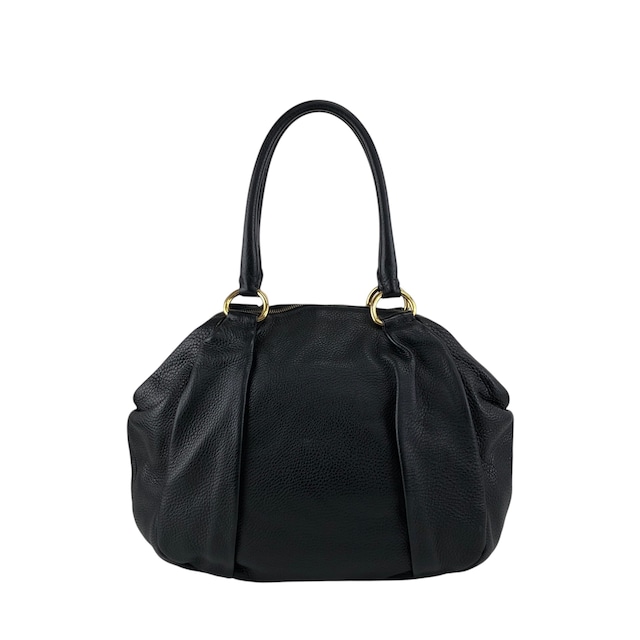 PRADA プラダ トートバッグ ブラック ロゴ レザー ラウンド vintage ヴィンテージ オールド 7zspmn