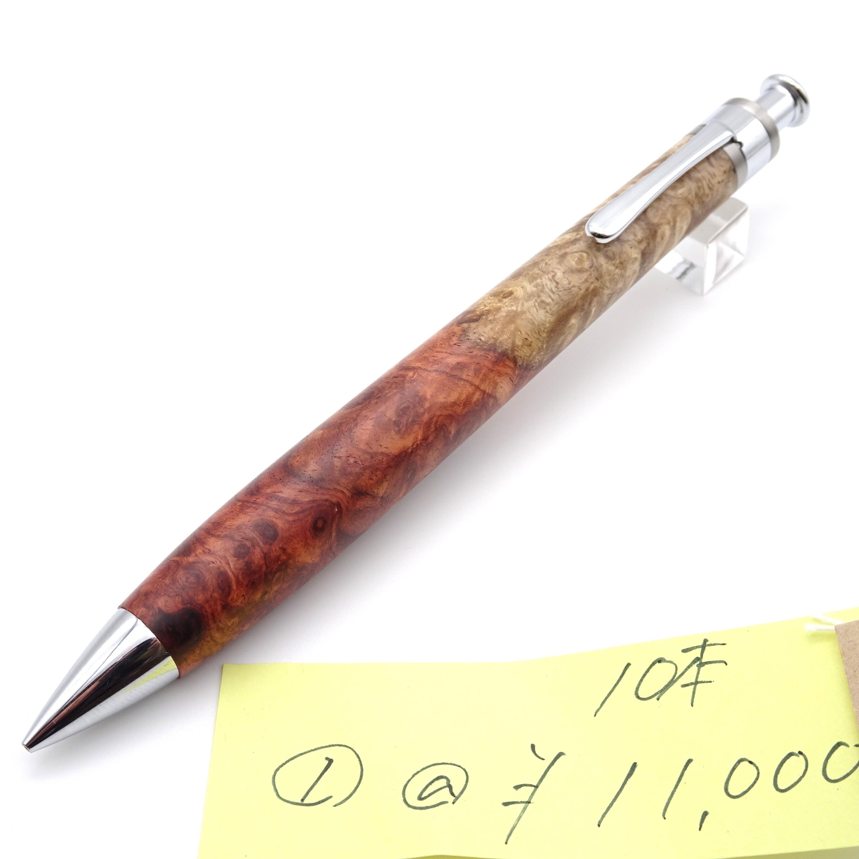 工房楔　花梨紅白　真鍮パイプ 0.5mmペンシル楔 花梨紅白（こぶ杢）1【真鍮パイプ】 | 工房 楔（せつ）