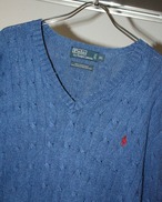 90s Ralph Lauren Cable Pattern V-Neck Silk Knit