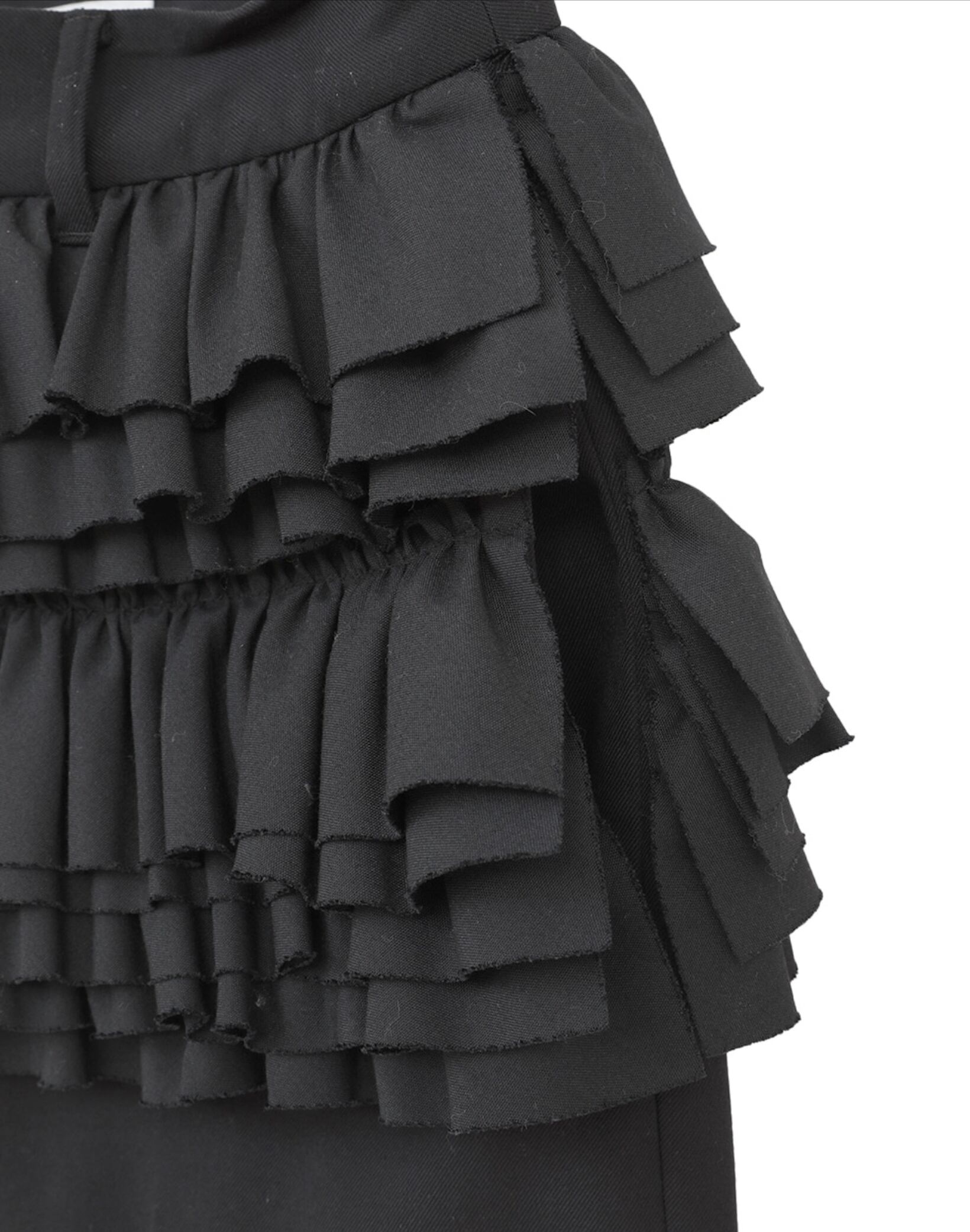 CLANE FRILLED SLACKS BLACK | FLICKA ASHIYA