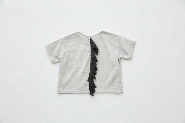〈 eLfin Folk 26SS 〉 Double Gauze Tategami Tee / light gray / 80-130cm