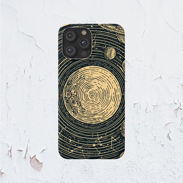 受注生産 iPhoneケース 金色円盤のクラシック星図｜天体図 STAR039B
