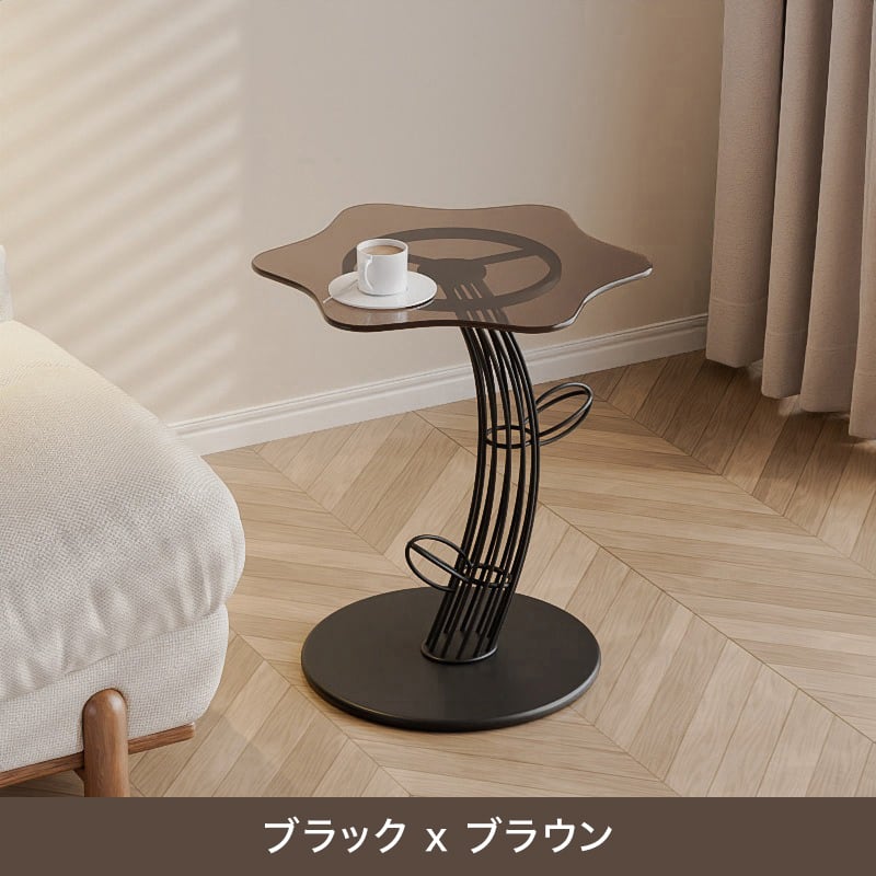 コーヒーテーブル 一人暮らし サボテン コーナーテーブル ゴールドxブラウン コーヒーテーブル 一人暮らし サボテン コーナーテーブル ゴールドx