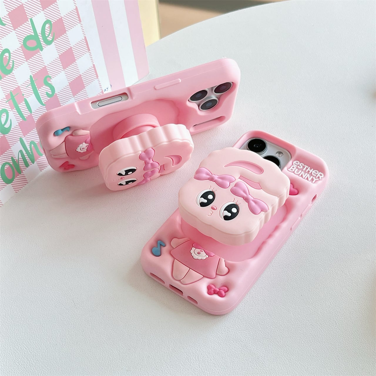 ピンクのうさぎ iPhone 17 16 15 14 13 ケース かわいい シリコン