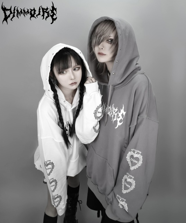 クラッシュBIGフーディ【White】