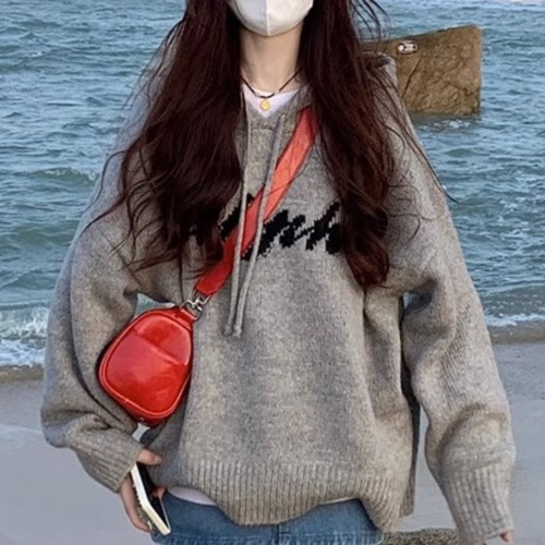 フード付きニット    00175