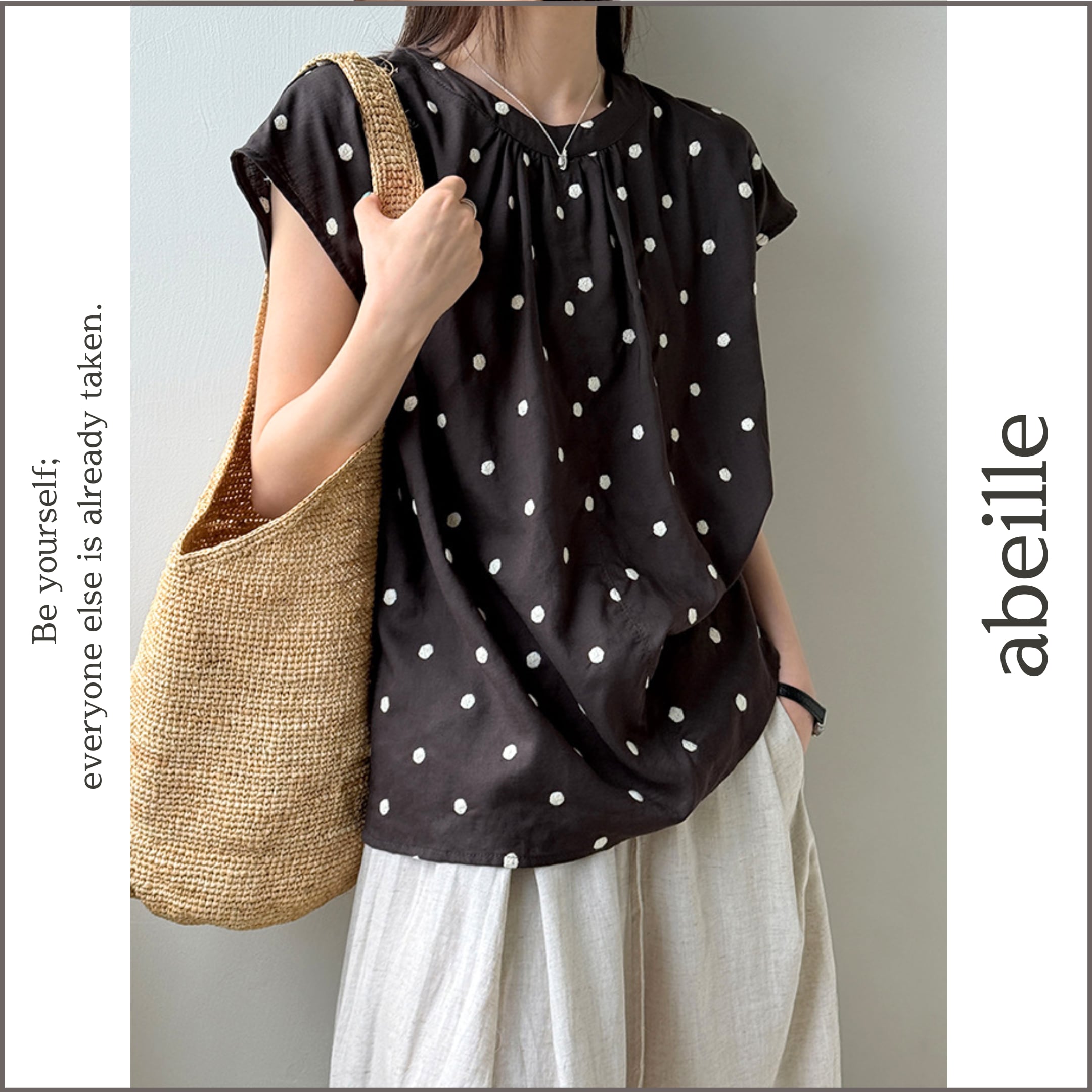 dot sleeveless blouse 14549