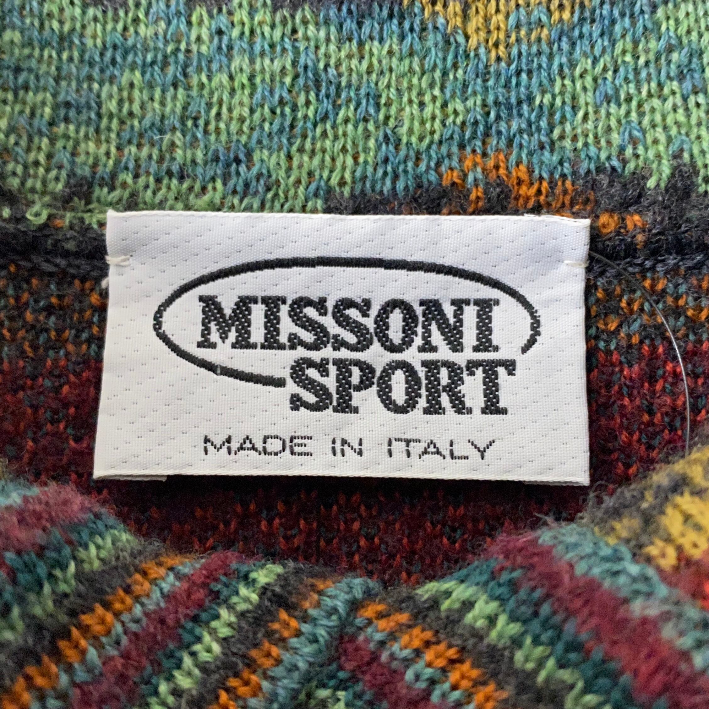 80r90s missoni 見易 sport 総柄ウールハーフコート
