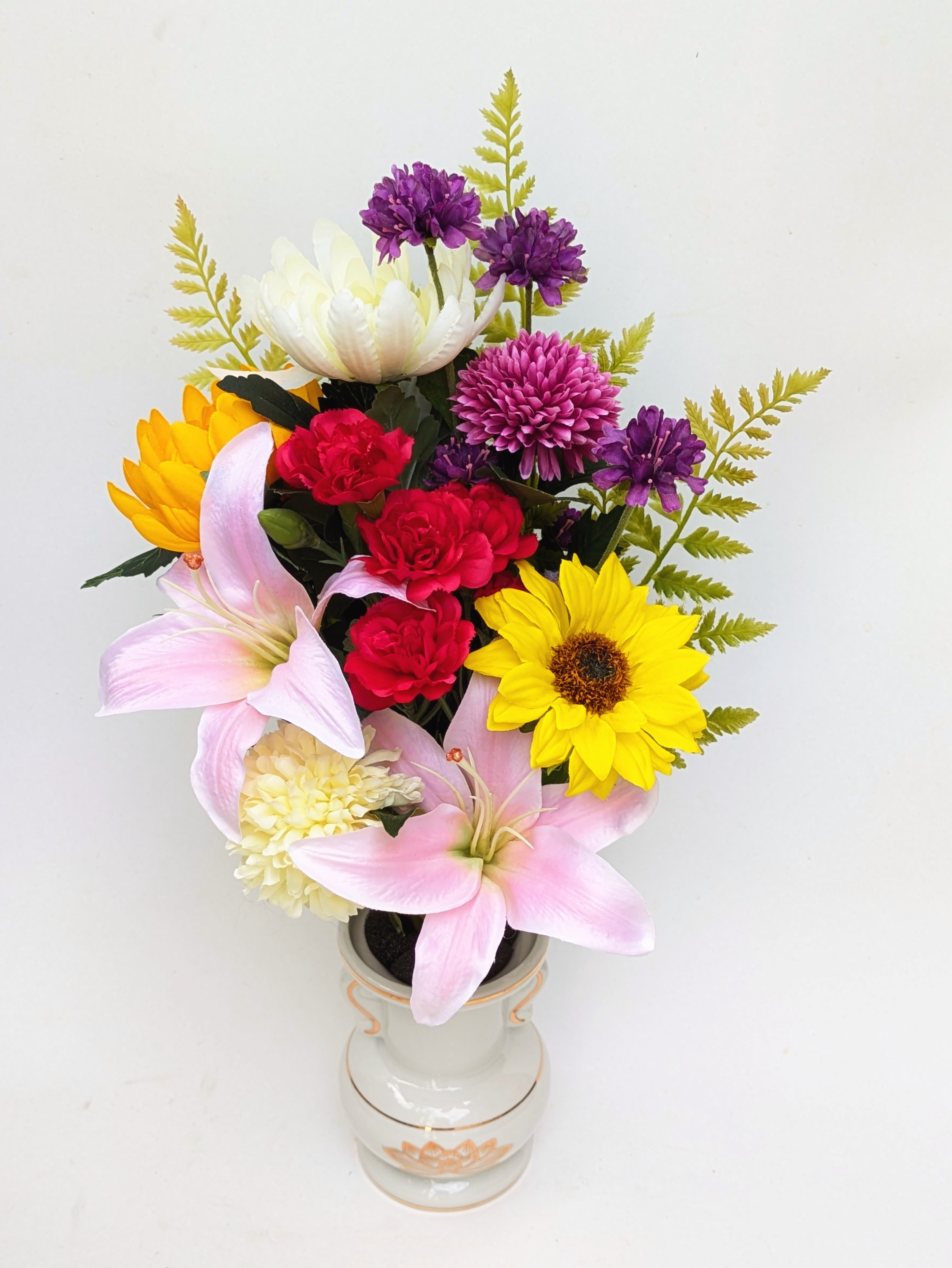 高級造花 セミオーダーメイド 仏花・お供え花・お悔やみ花 高さ30cm以下