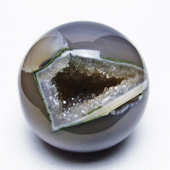 アゲート 笑口丸玉 ジオード スフィア 丸玉 一点物 151-5619