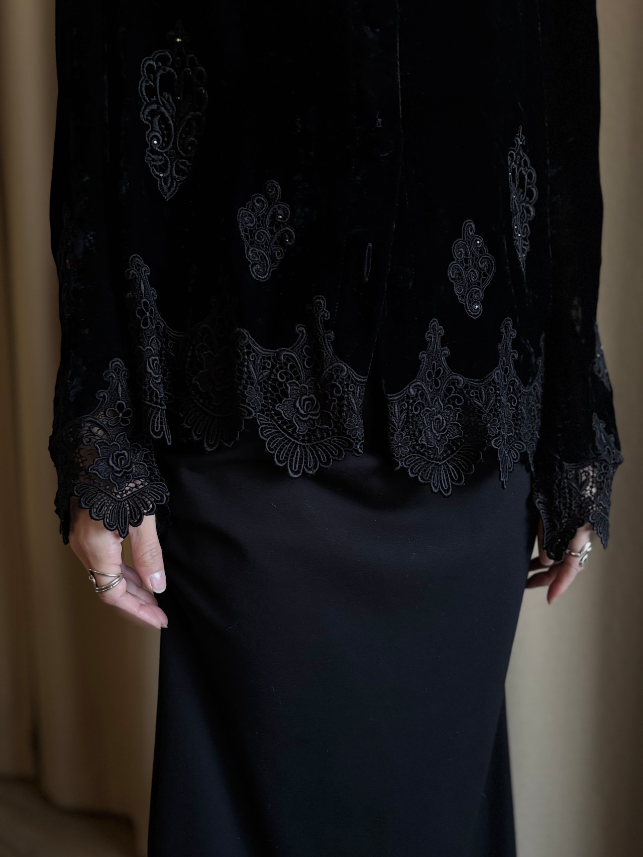 classic black velour tops-5139-2