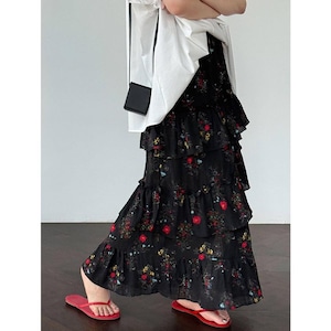 small floral tiered skirt