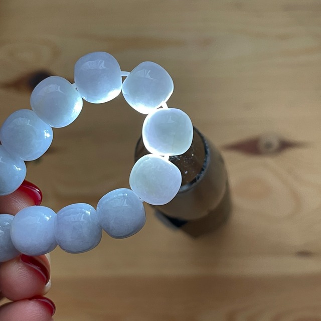 ミャンマー産 ラベンダー翡翠 ブレスレット｜やわらかな紫灰色の翡翠