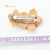 レディース 小物 imac FIGURA イマック フランス製 バレッタ ベージュ系 ゴールド系 ヘアアクセサリー 髪飾り パール 花 大きい ベージュ 茶色 レディース 大ぶり おしゃれ 花モチーフ 輝き 上品