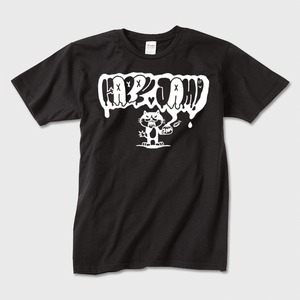 【ねこTシャツ】HAPPYJAM 猫デザイン 黒  ガーメントインクジェット印刷