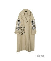 パッチ&ペイントロングトレンチコート (BEIGE) CQ-47041
