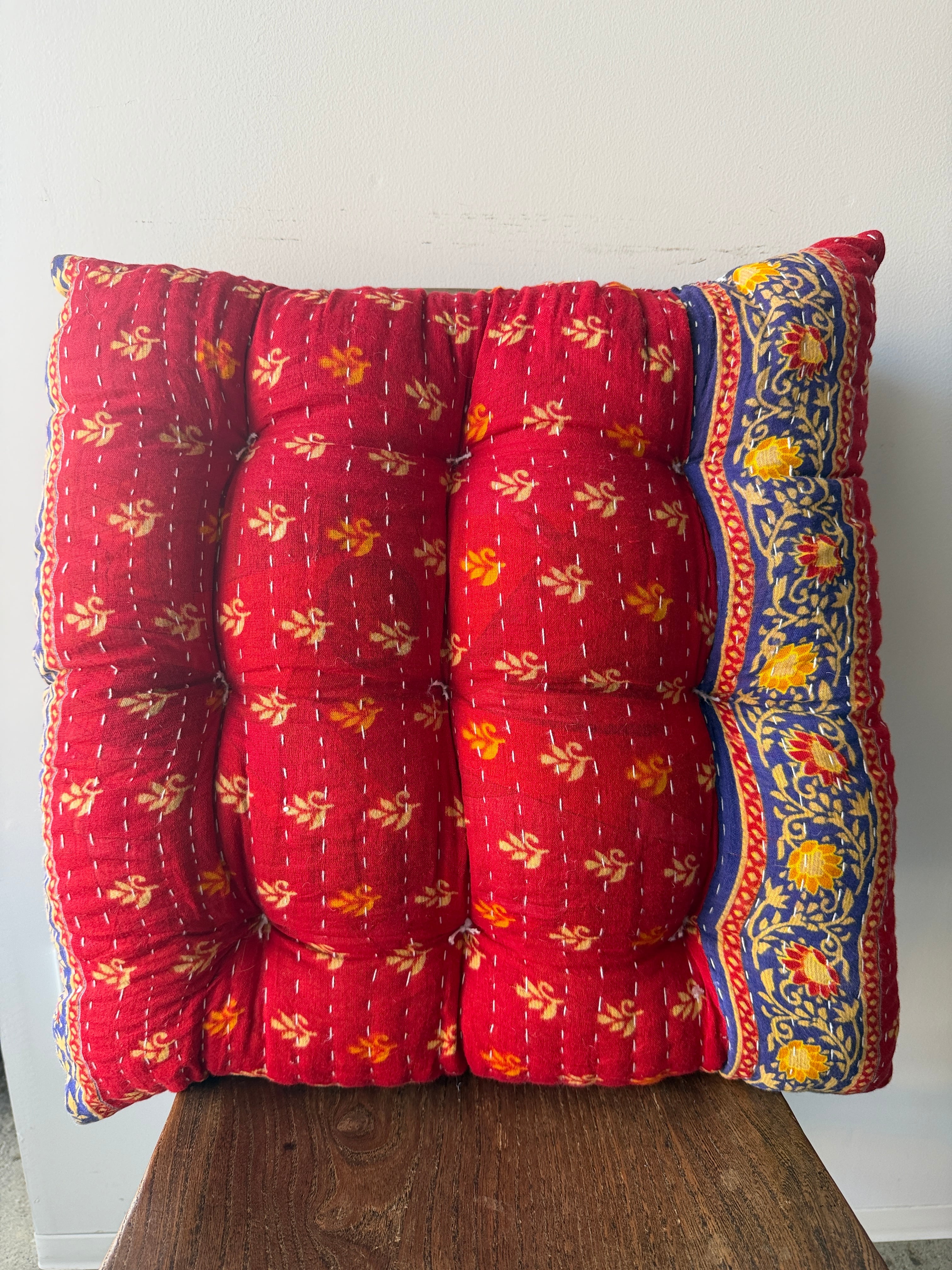 インド ヴィンテージ キルト 猫座布団 IN029