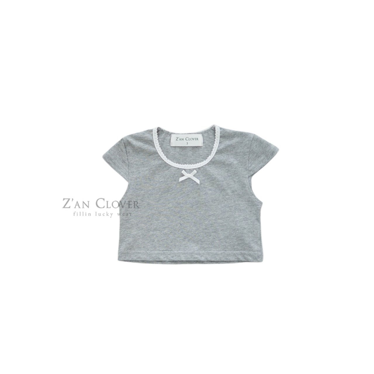 [Z’AN CLOVER] Plain Ribbon Tee / [지안클로버] 플레인리본티