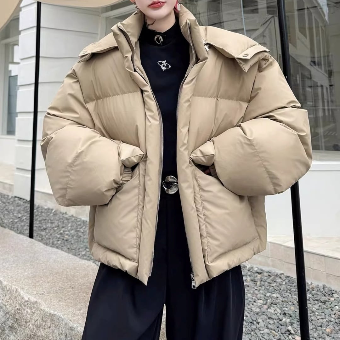 ハイネックフーディー ビッグポケットパデッドブルゾン 2カラー D12127