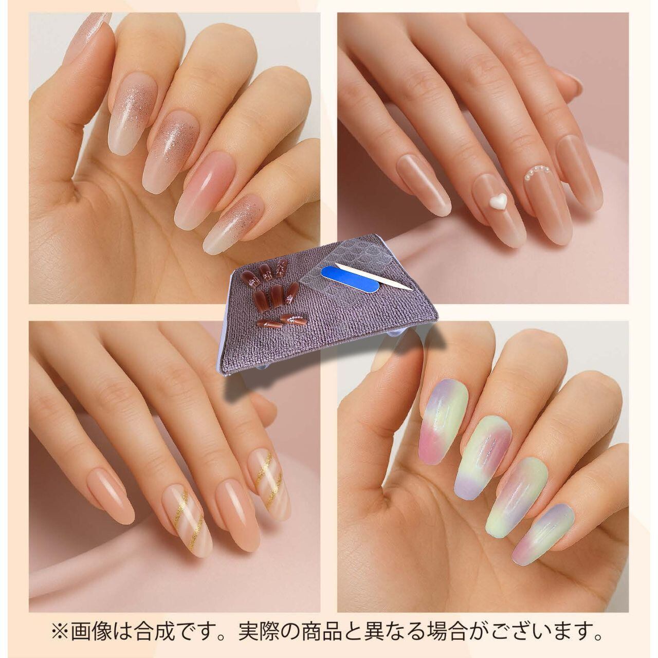 BE:jou【美珠】ネイルチップ ロング 24pcs』ネイル ネイルチップ