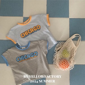 【 yellow factory】CHICAGO Tシャツ 80〜120cm ブルー 240707