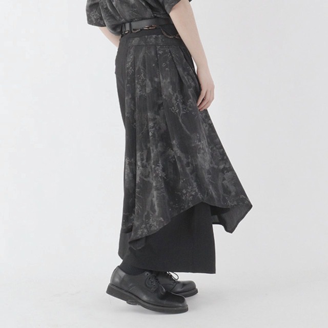 Zip-off overlay wide trousers C1157