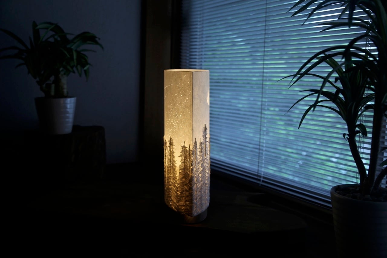 値下げ 月夜野工房　ランプ 
夕焼け d8b062106c83861e56ee44e11de727