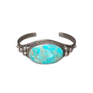MARCELLA JAMES silver spiderweb turquoise ring