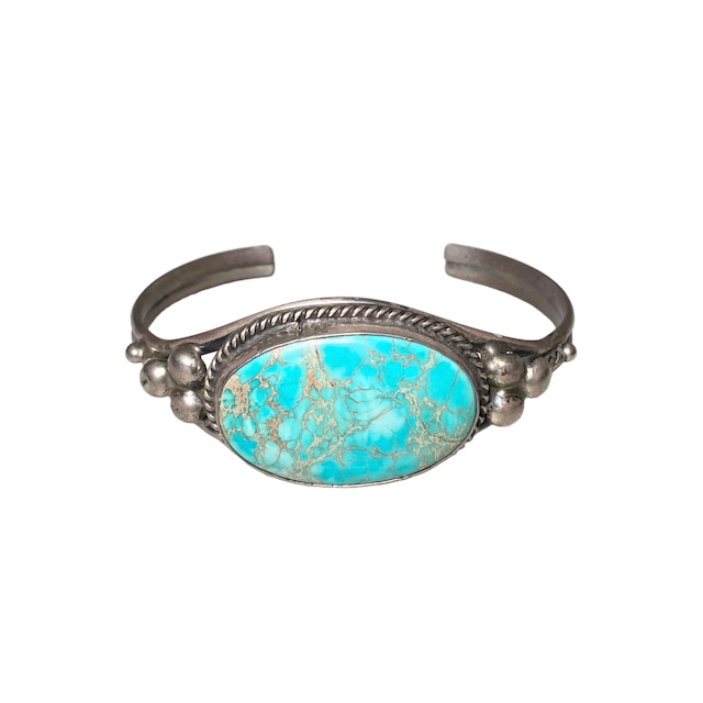 MARCELLA JAMES silver spiderweb turquoise ring