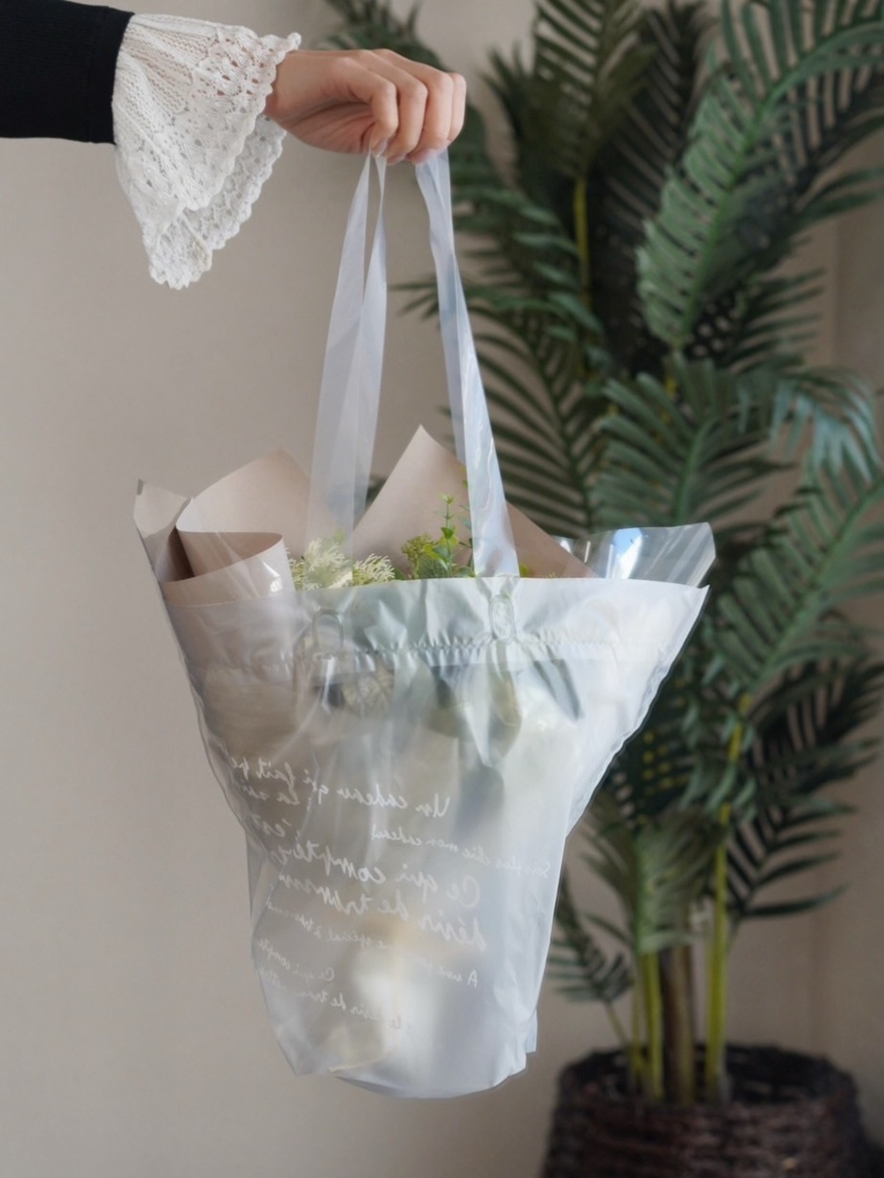 【ラスト1点】ポインセチア Mサイズ フラワーブーケ 花束 グリッター加工