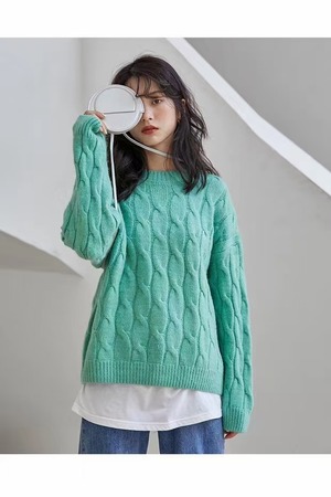 クルーネックニットトップス　AJ1079-8030