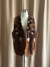 native design vintage real suede vest-4511-1
