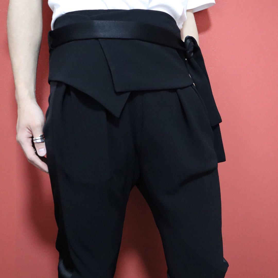 モード】BALENCIAGA 09AW ニコラ期 シルク サイドライン パンツ