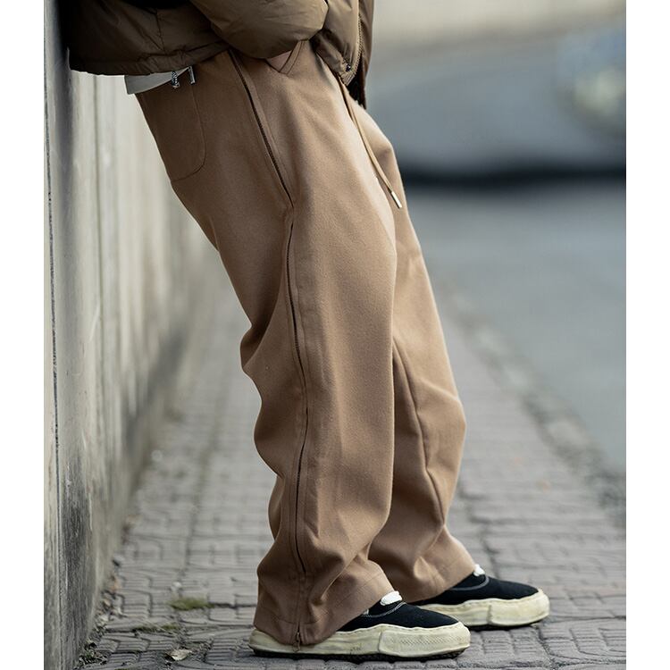 ★THICK ZIPPER STRAIGHT CASUAL PANTS　　　24330
