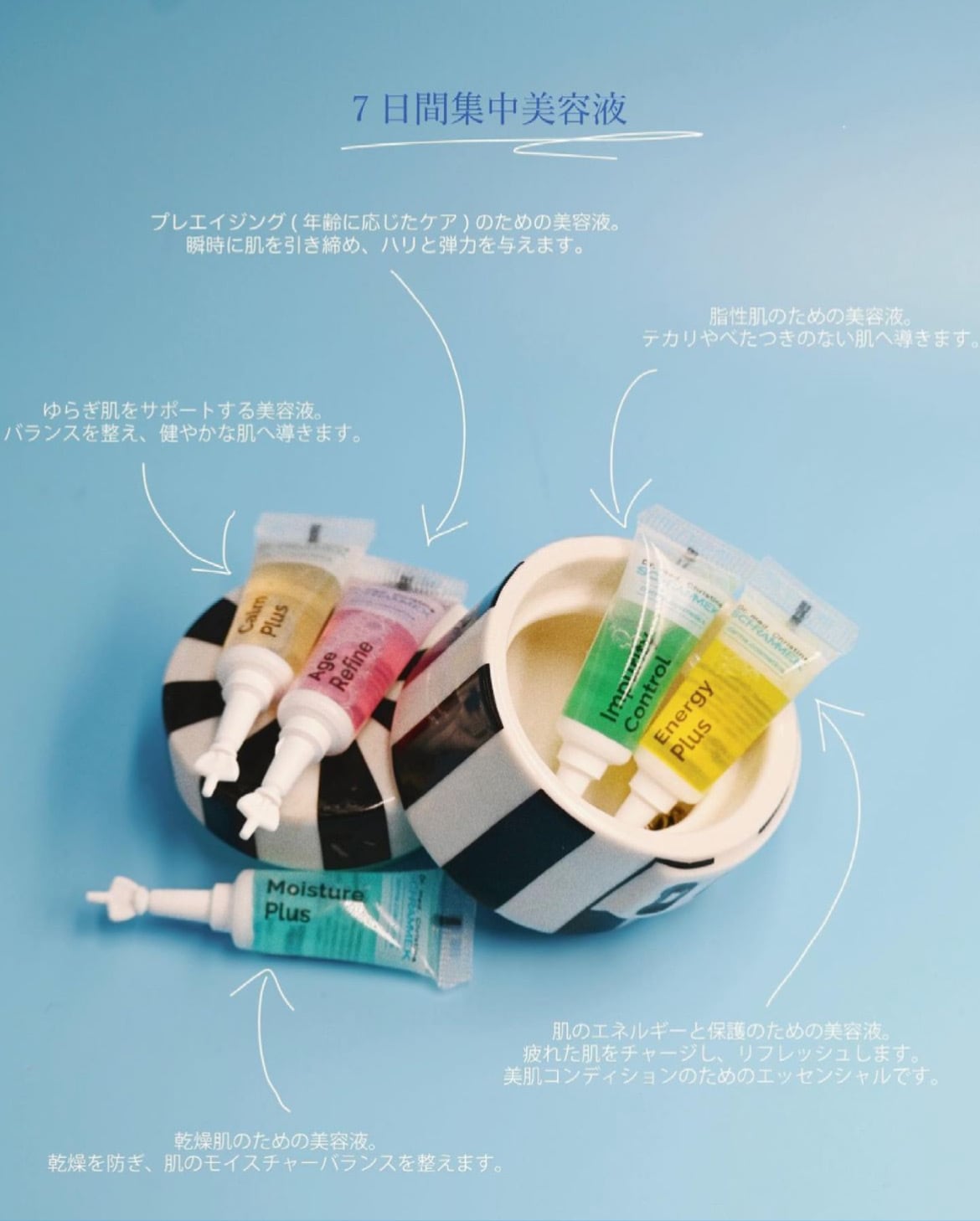 □シュラメック化粧品 チューブアンプル7日間集中美容液5種類