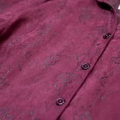 flower embroidery fake suede shirt