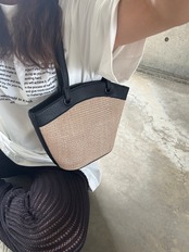 Rattan ruffea conbi bag