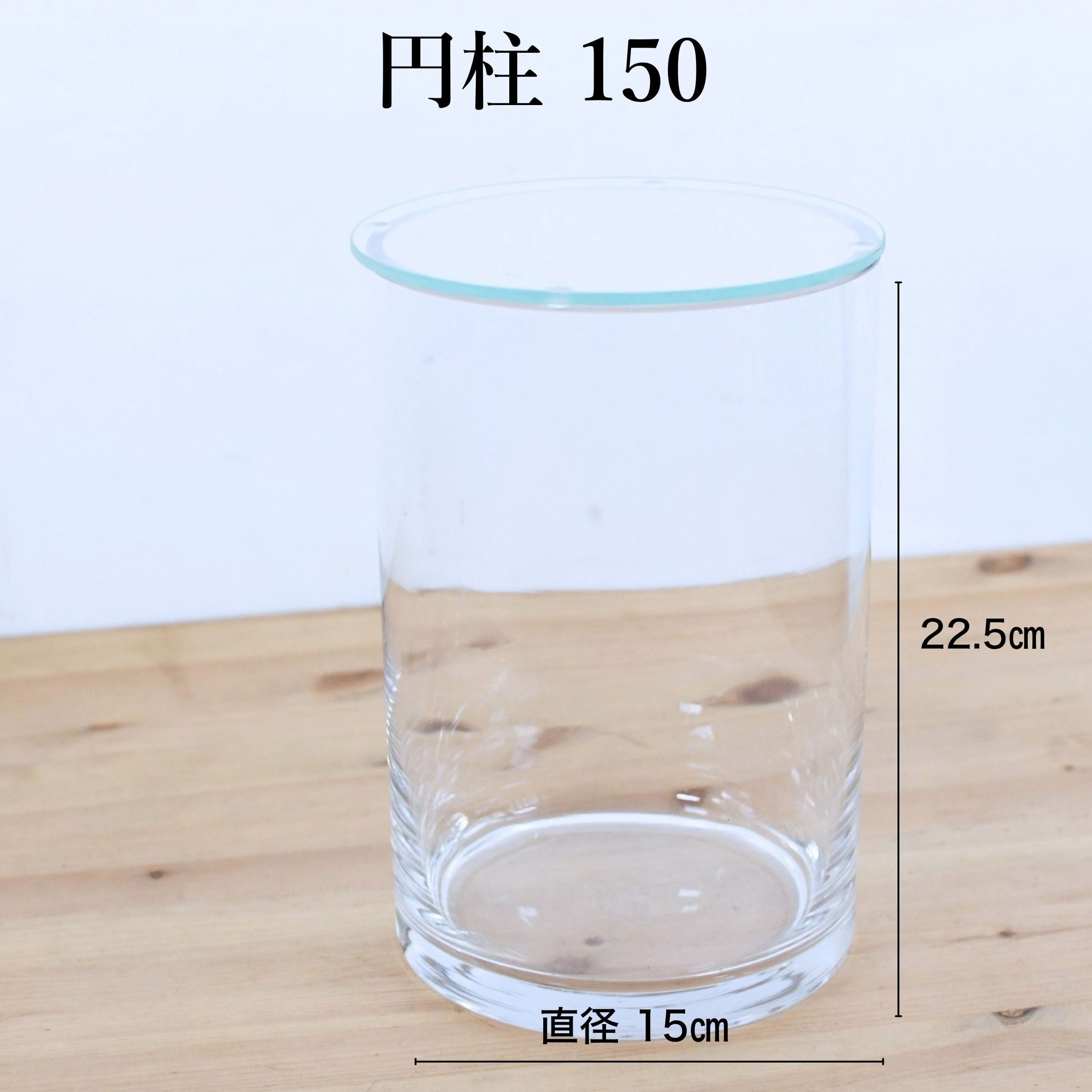 【ガラス容器】円柱ベース150(直径15㎝ × 高さ22.5㎝)◆高さのあるレイアウトに