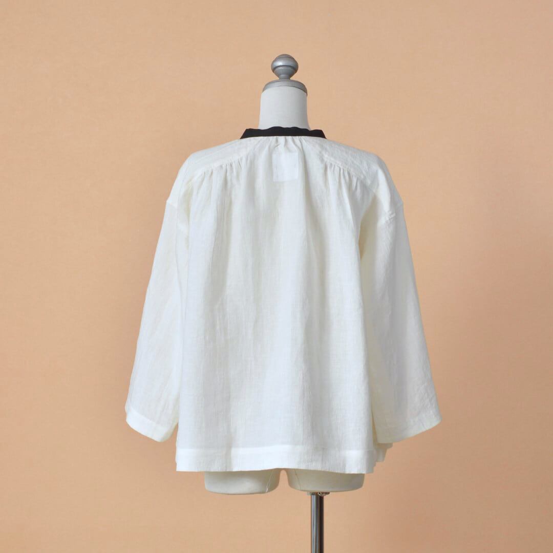 MAGALI マガリ ベルギーリネン・アンティーク・ブラウス・ホワイト
