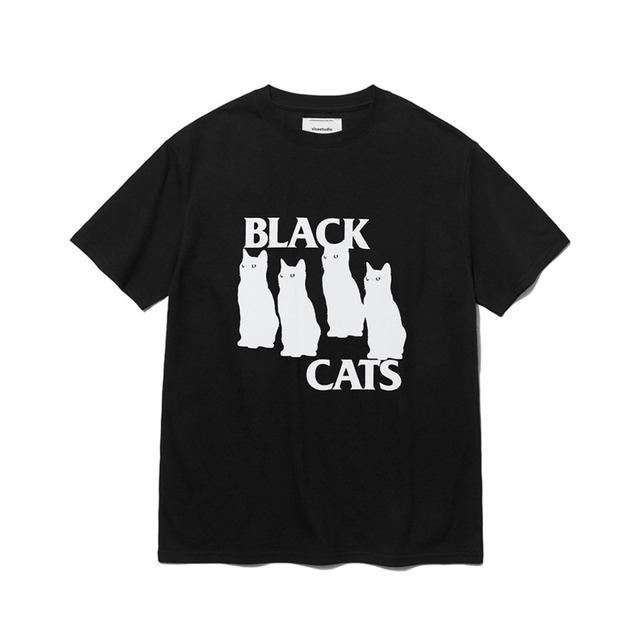 [VIVASTUDIO] BLACK CAT TEE [BLACK] 正規品 韓国ブランド 韓国代行 韓国通販 韓国ファッション Tシャツ