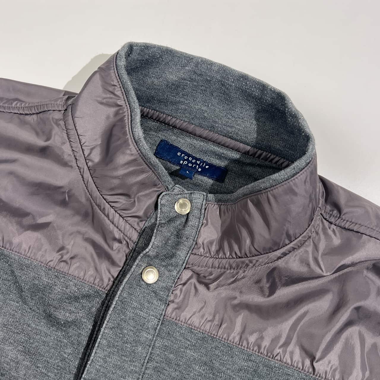 crocodile sports クロコダイル スポーツ 切替デザイン ジャケット ブルゾン L/グレー系 メンズ スタジャン風