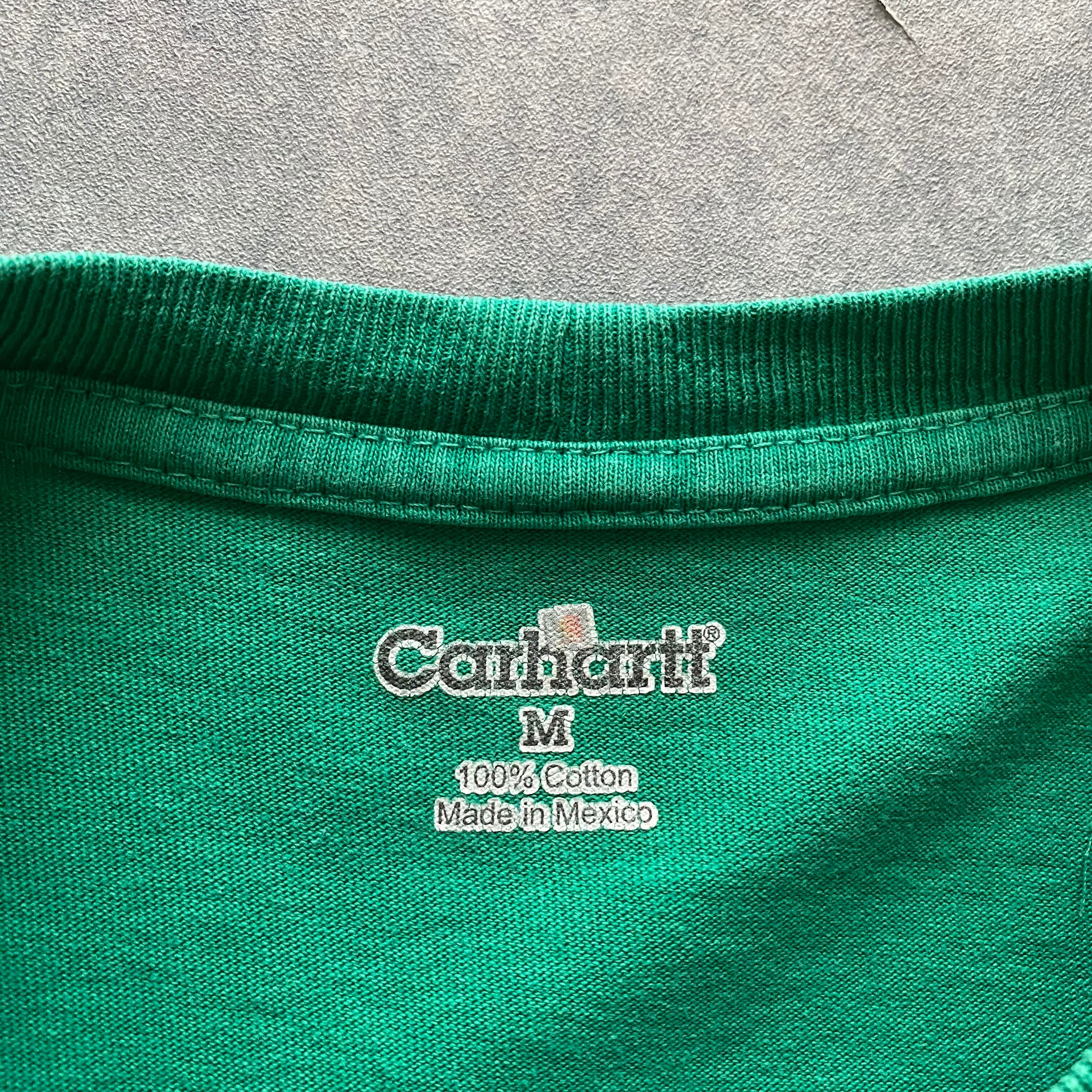 90s carhartt カーハート　ワンポイント　グリーン　Tシャツ