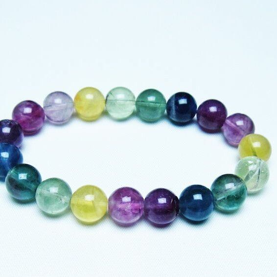 フローライト ブレスレット 10mm 蛍石 螢石 ブレス 一点物 メール便可 [M便 1/10] 111-45734