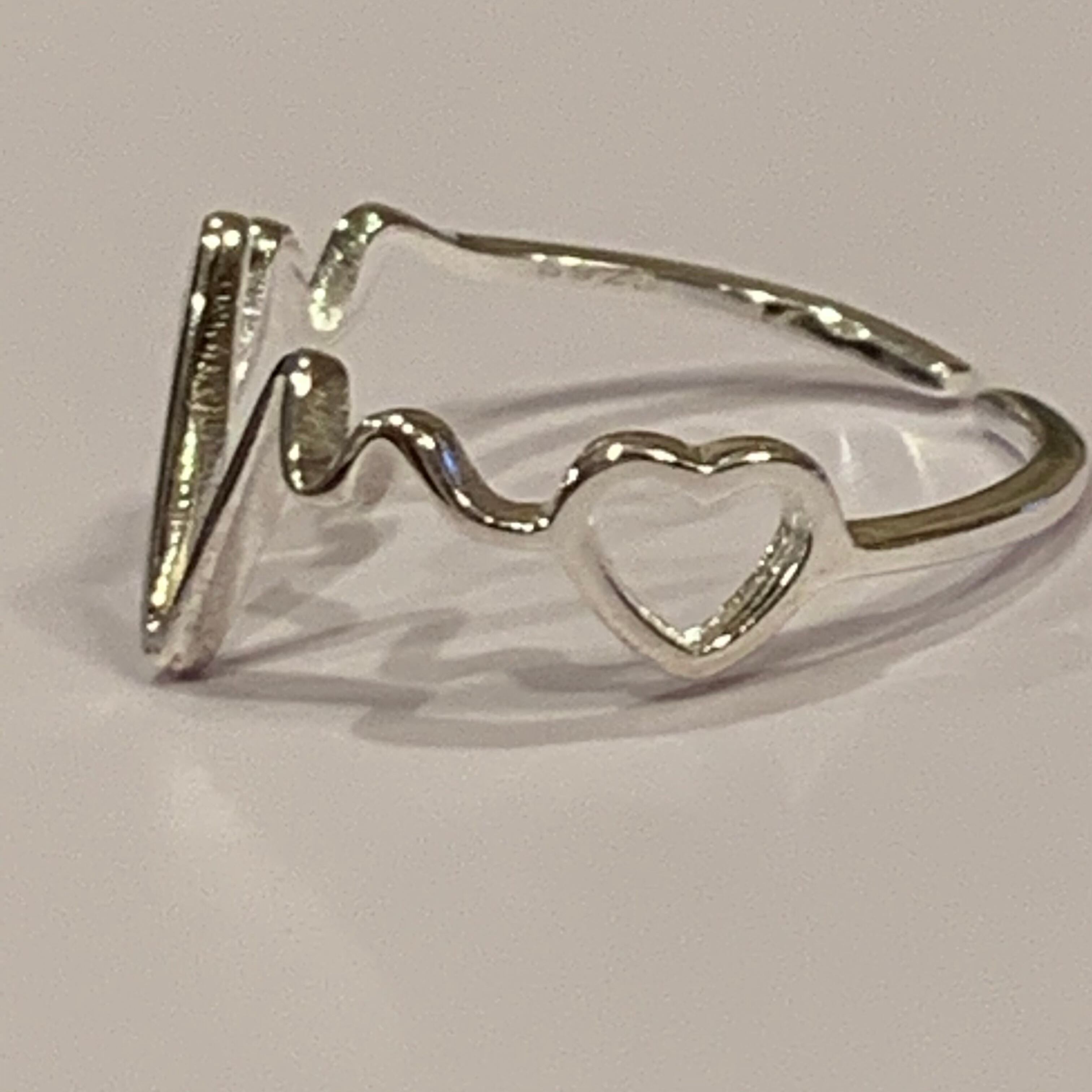 silver925 Heart beat with heart ring.dh.シルバー925 リング 送料 