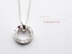 手彫り JS-CP08 ロードライトガーネット Ring Pendant (プレーン)