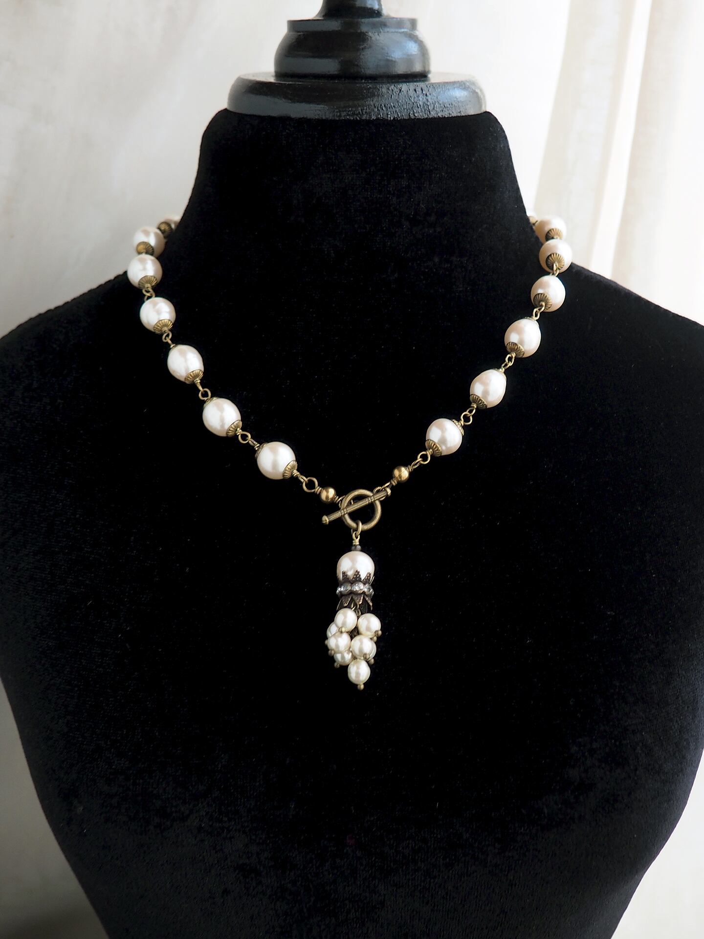 カーテンコール / ネックレス(GlassPearl L粒クリーム系)