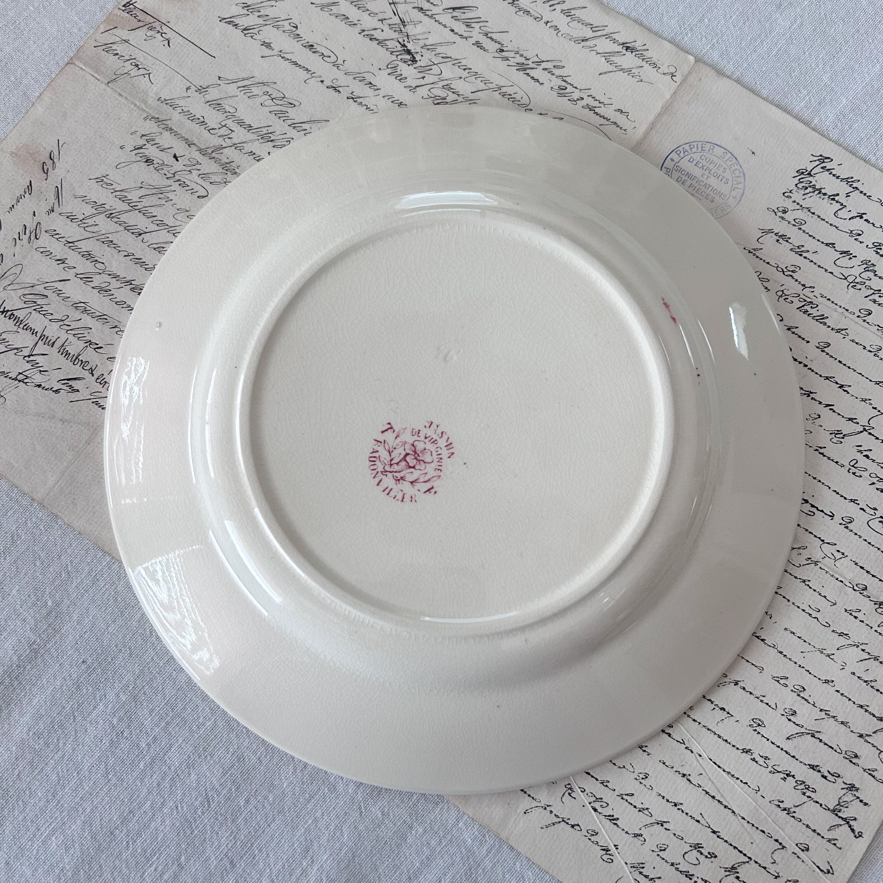 フランスアンティーク】 Badonviller（バドンヴィレ） JASMIN プレート